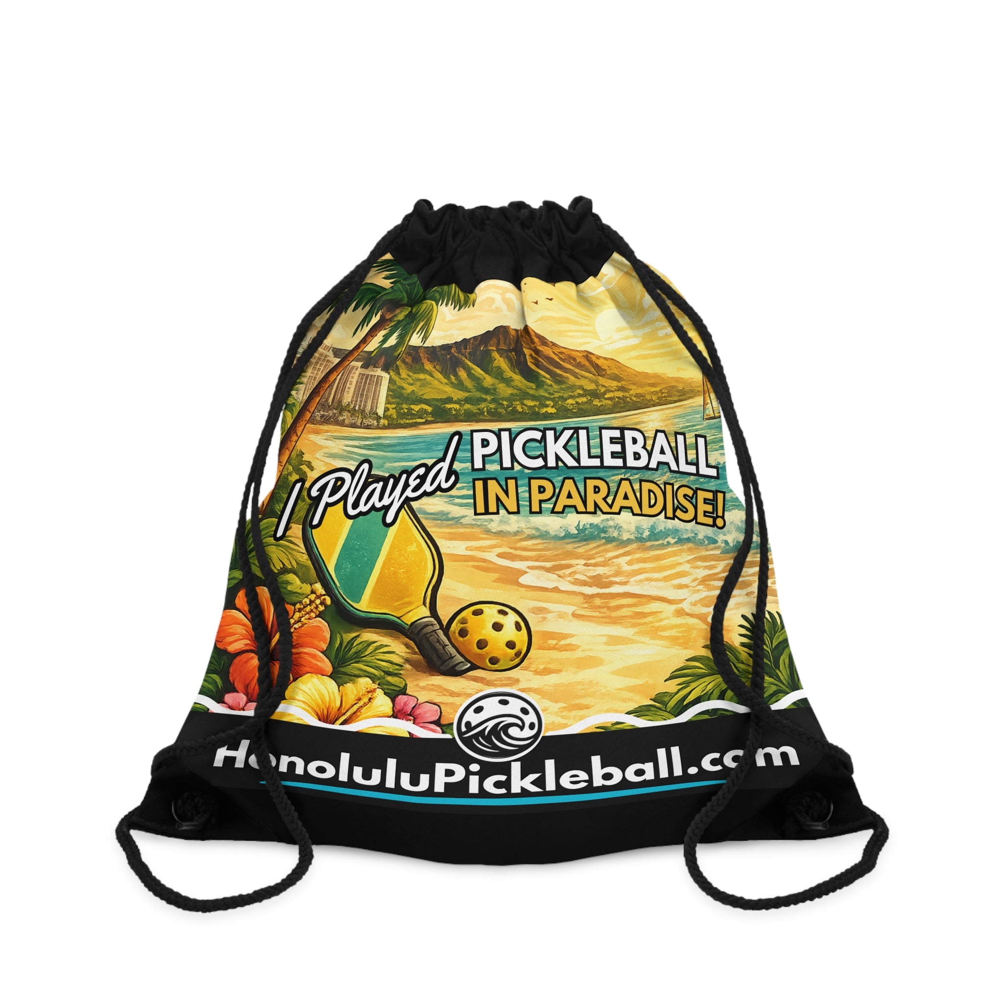 Diamond Head Pickleball Drawstring Bag